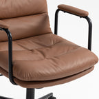 Walker Edison | Chaise de bureau pivotante ergonomique en similicuir marron 