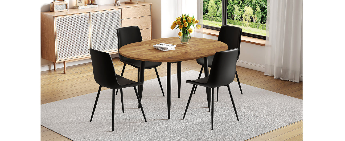 Ensemble table et chaises extensibles modernes pour 6 personnes avec chaises en PU