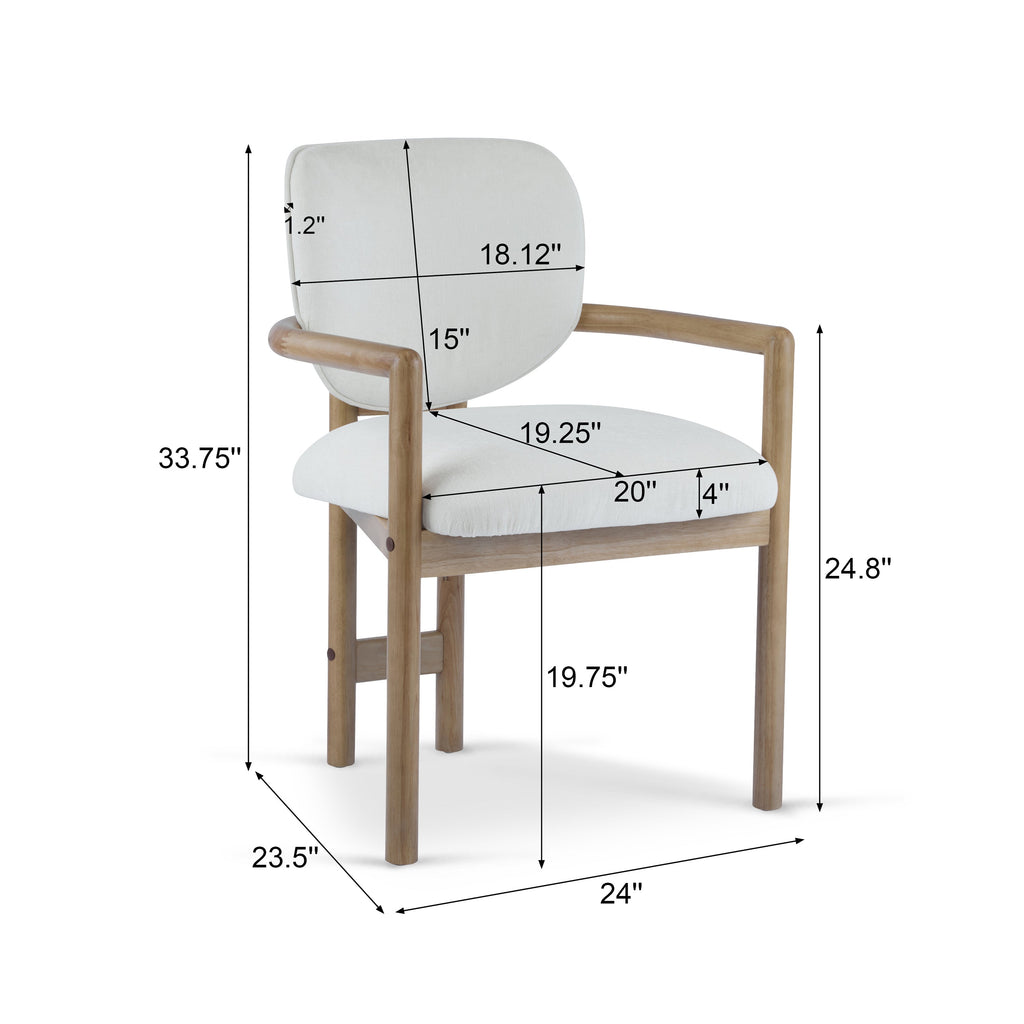 Walker Edison | Ensemble de 2 chaises de salle à manger modernes en bois rembourrées