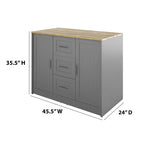 Îlot de cuisine classique et moderne avec plan de travail en bois massif