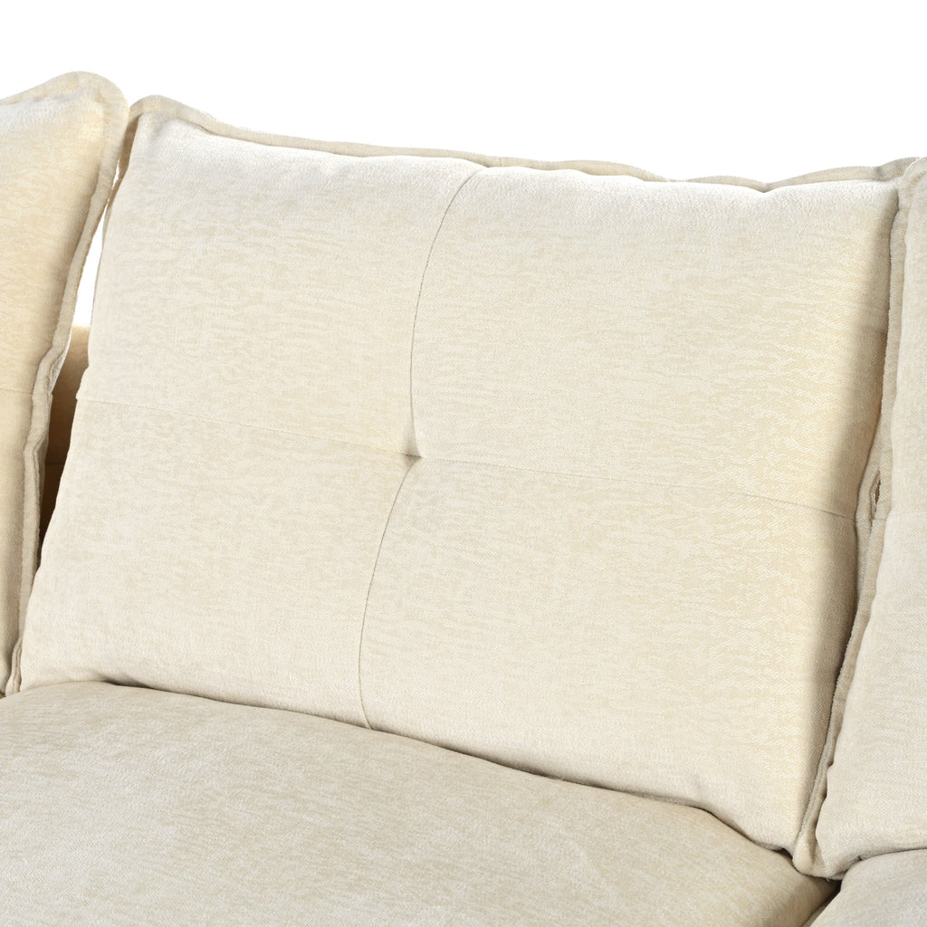 Walker Edison | Canapé d'angle en chenille avec coussins d'accoudoirs réglables 