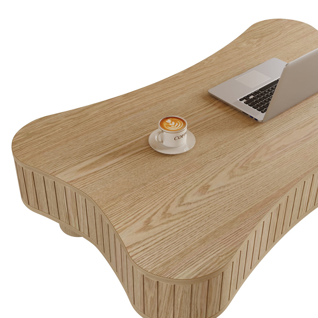 Walker Edison | Table basse et bureau à plateau relevable cannelé Curve Design 