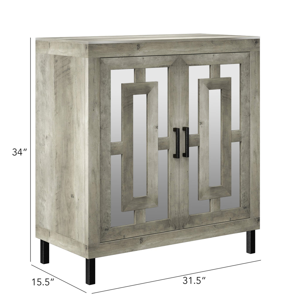 Meuble d'entrée à portes miroir finition antique