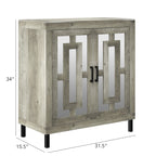 Meuble d'entrée à portes miroir finition antique