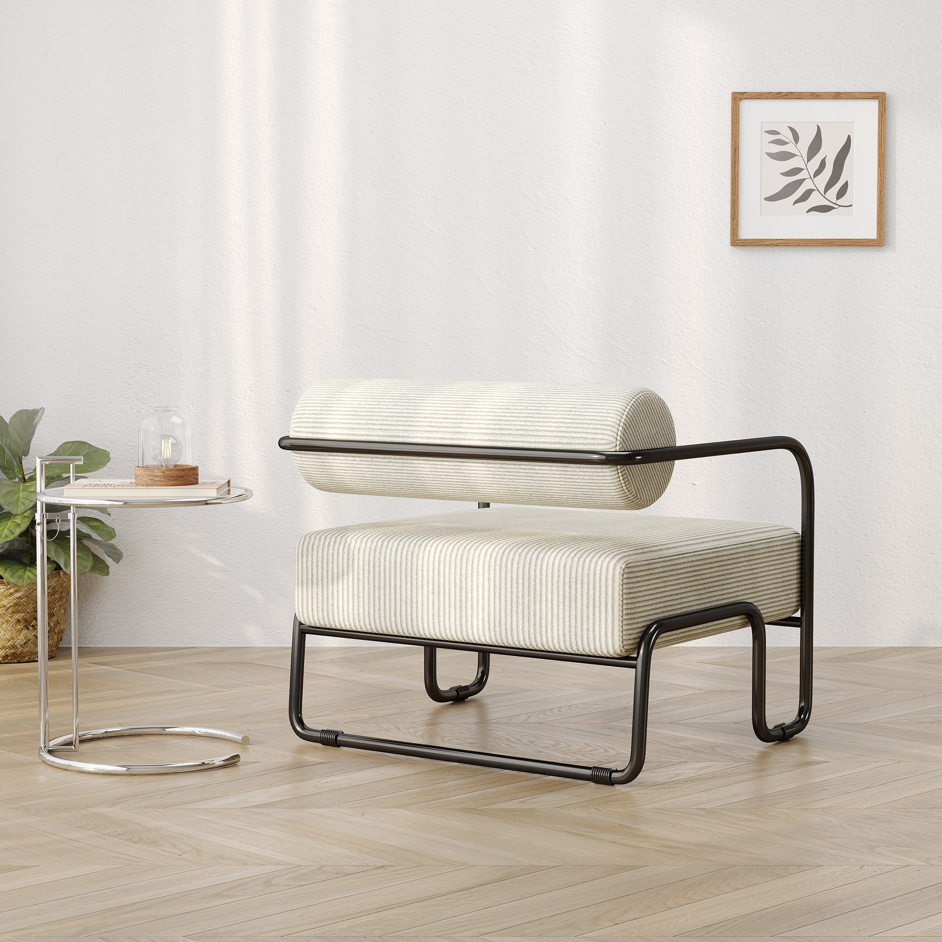 Fauteuil d'appoint contemporain en fer Walker Edison | Modèle moderne