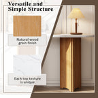 Console d'entrée ovale Walker Edison avec plateau en faux marbre 