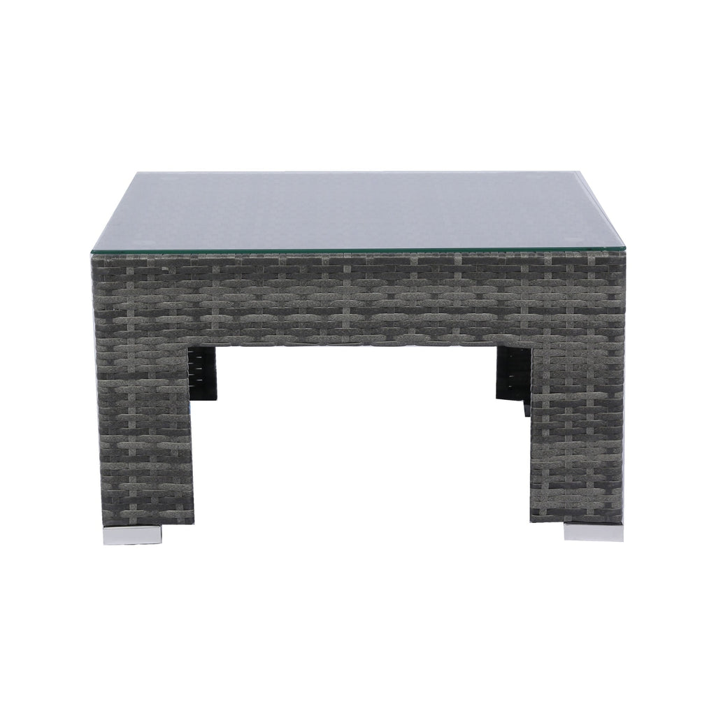 Ensemble de canapés d'angle 7 pièces en rotin tressé avec auvent pour terrasse extérieure Walker Edison 