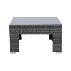 Ensemble de canapés d'angle 7 pièces en rotin tressé avec auvent pour terrasse extérieure Walker Edison 