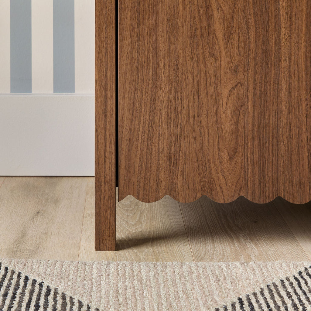 Buffet/meuble TV Paisley 60 moderne à bords festonnés, montage facile