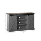 Portes coulissantes de style grange, meuble TV en peuplier de 137 cm, console multimédia