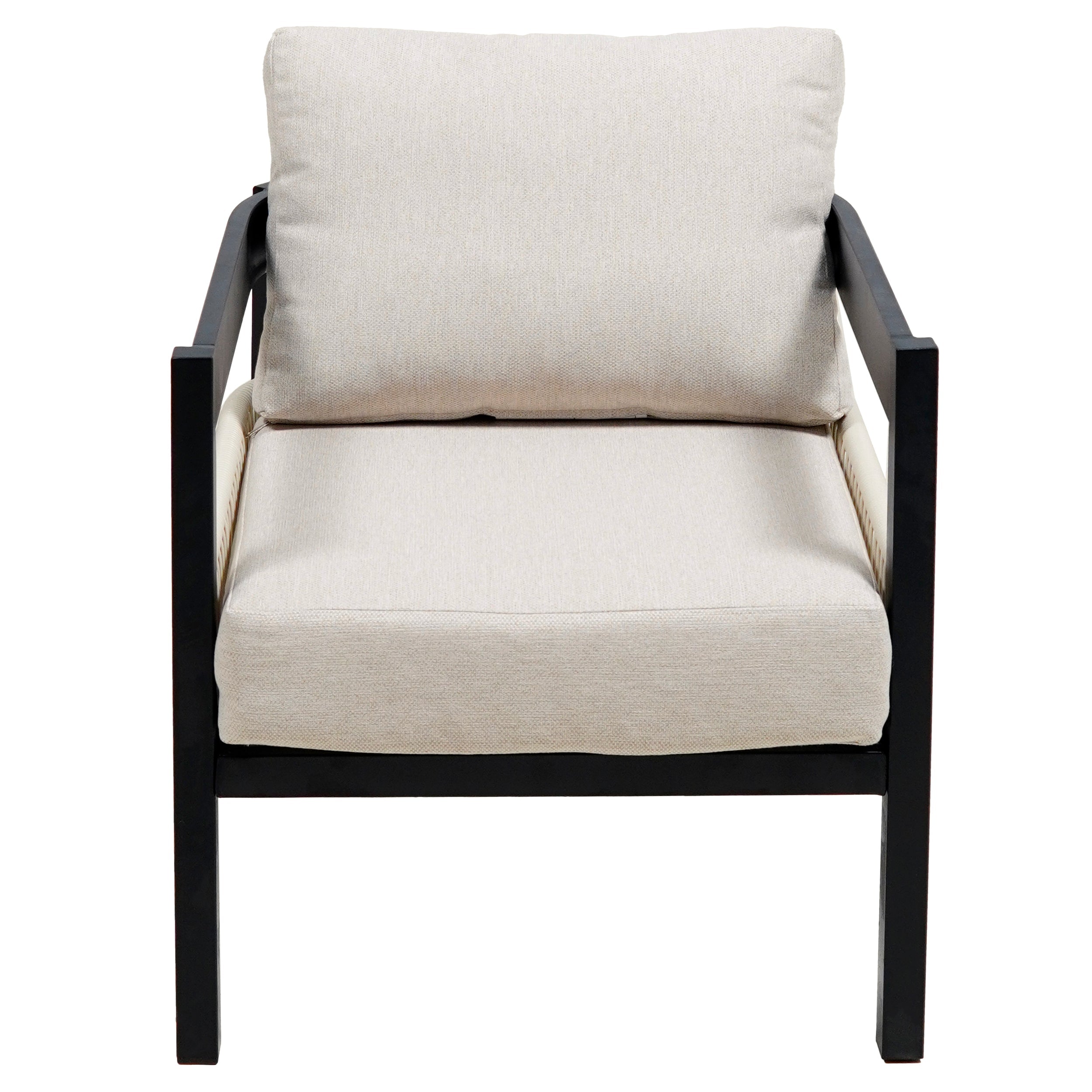 Walker Edison | Ensemble canapé d'extérieur en fer forgé au design moderne avec table basse 