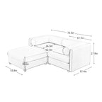 Walker Edison | Canapé deux places élégant en chenille bleue avec pouf de rangement