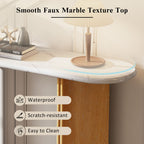 Console d'entrée ovale Walker Edison avec plateau en faux marbre 