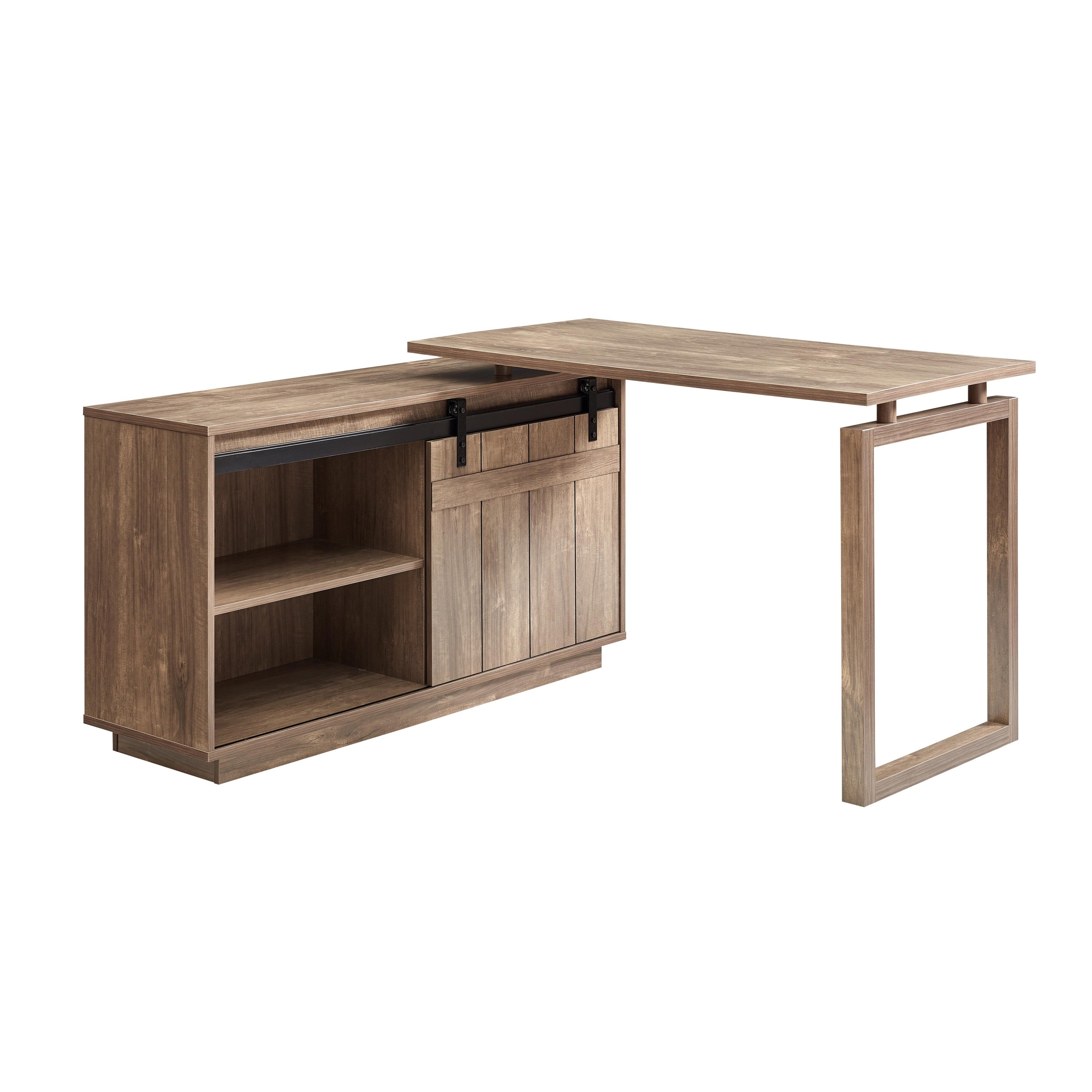 Walker Edison | Bureau d'angle en L style ferme pour bureau à domicile 