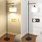 Lampadaire arqué en bois de style classique moderne de 61 pouces 