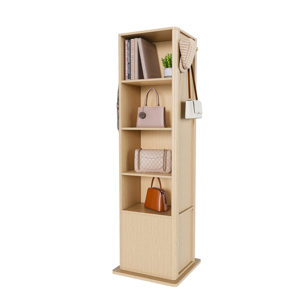 Armoire de rangement multifonctionnelle 4 en 1 avec miroir pivotant à 360° sur toute la longueur 