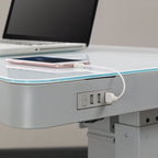 Bureau assis-debout Ashford à hauteur réglable avec ports USB et rangement
