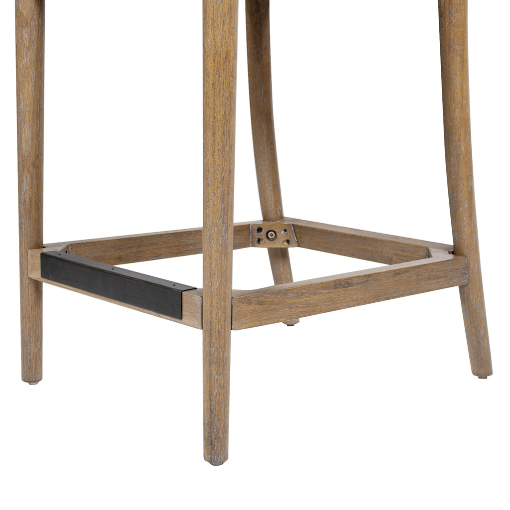Tabouret de bar Leon 27' à dossier arqué, en bois et tissu, lot de 2 