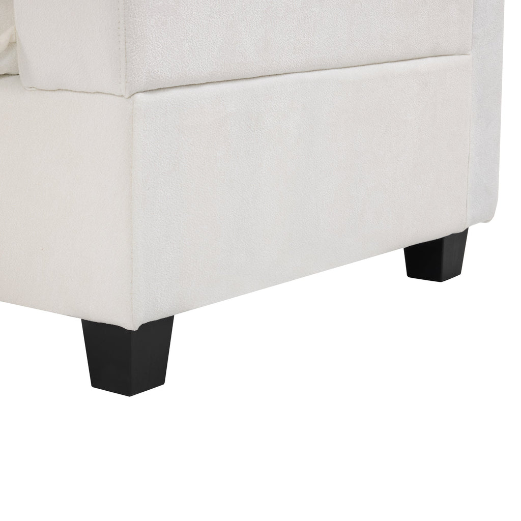 Walker Edison | Canapé d'angle modulaire en forme de U Cloud avec pouf et table basse