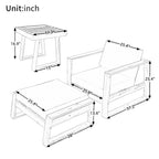 Walker Edison | Ensemble de salon de jardin 3 pièces en bois d'acacia