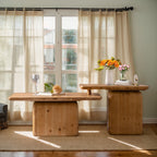 Walker Edison | Ensemble de 2 tables basses carrées style vintage