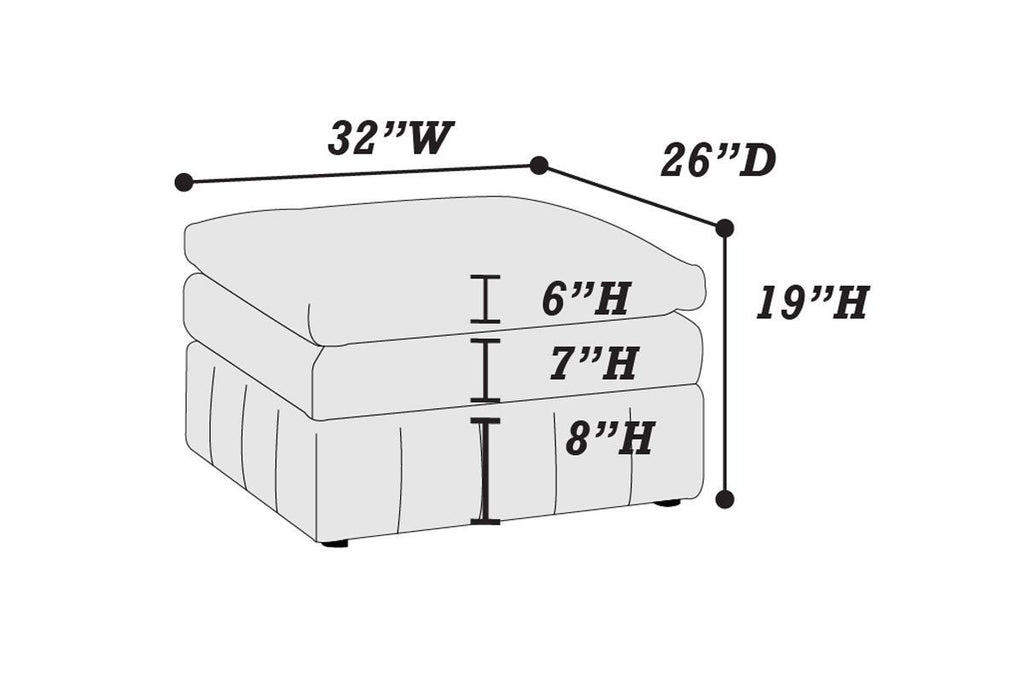 Ensemble de canapé d'angle modulaire contemporain 5 pièces avec deux poufs