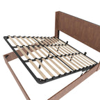 Walker Edison | Cadre de lit moderne rainuré et ondulé avec rangement intégré 