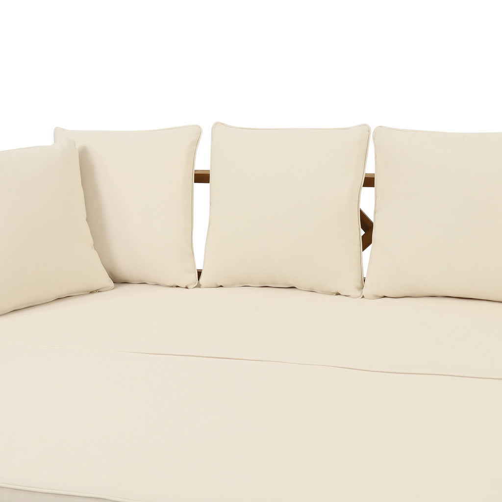 Walker Edison | Canapé-lit d'extérieur extensible en bois d'acacia 