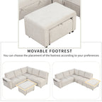 Walker Edison | Canapé d'angle modulaire en forme de L avec rangement et ports USB 