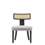 Ensemble de 2 chaises de salle à manger modernes du milieu du siècle en bois et rotin 