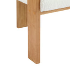 Lot de 2 chaises de salle à manger blanches bouclées avec dossier coussin et structure en bois massif