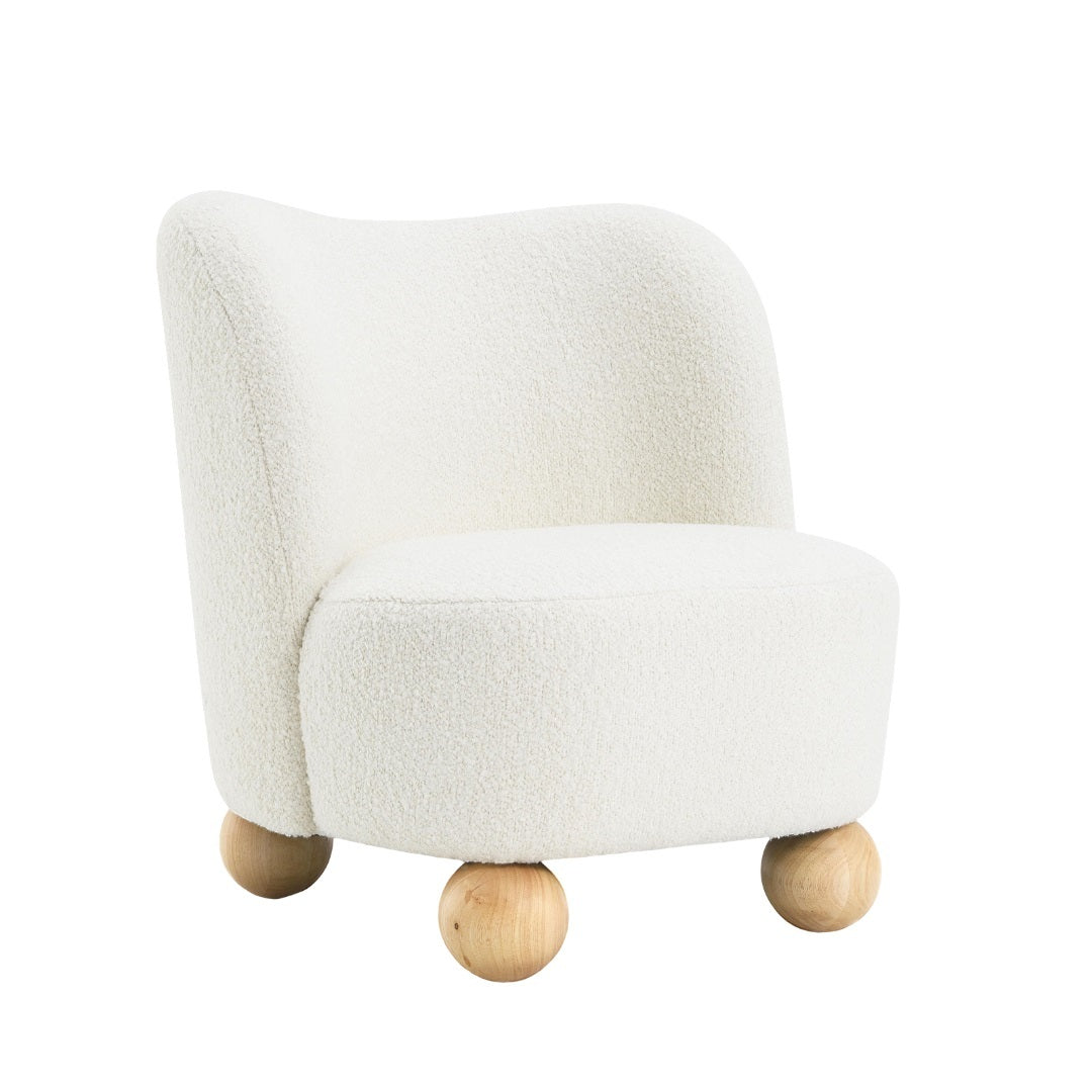 Fauteuil d'appoint incurvé en boucle avec pieds boule