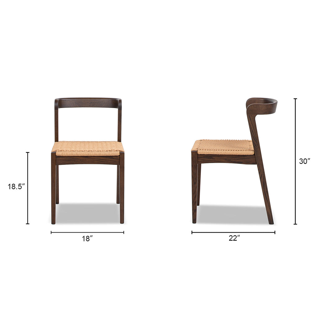 Chaise de salle à manger Capri en chêne avec assise tissée 