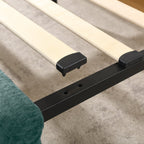 Cadre de lit rembourré en chenille, format queen, avec tiroirs 