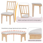 Walker Edison | Charmant ensemble de salle à manger rustique rond 5 pièces avec chaises et banc incurvé 