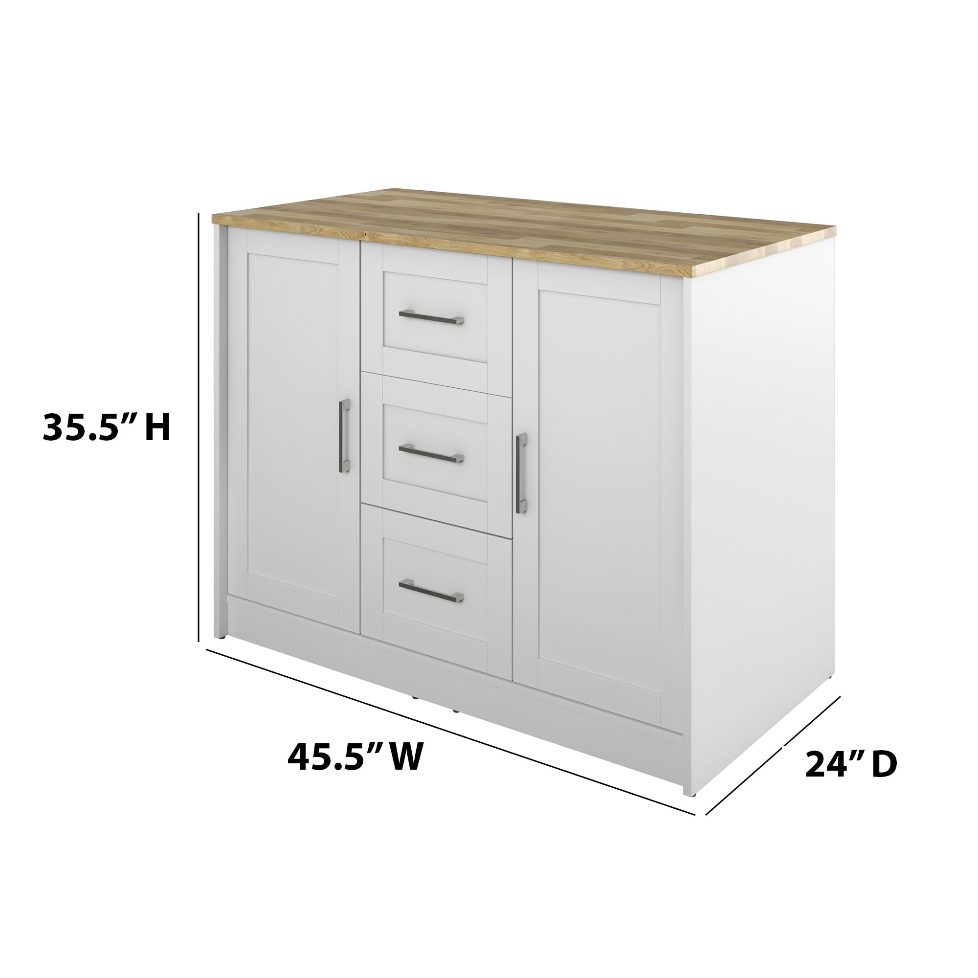Îlot de cuisine classique et moderne avec plan de travail en bois massif