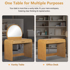 Walker Edison | Coiffeuse au design moderne à courbes cannelées