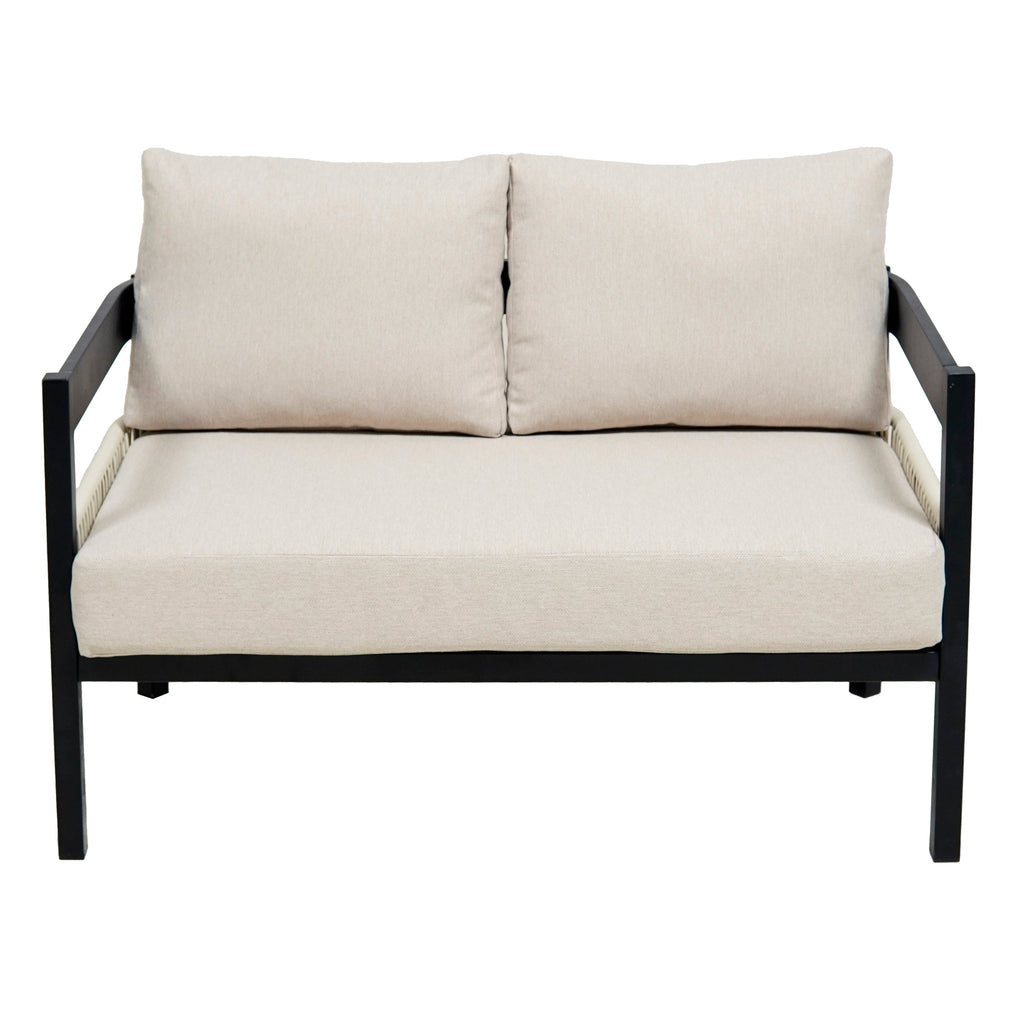 Walker Edison | Ensemble canapé d'extérieur en fer forgé au design moderne avec table basse 