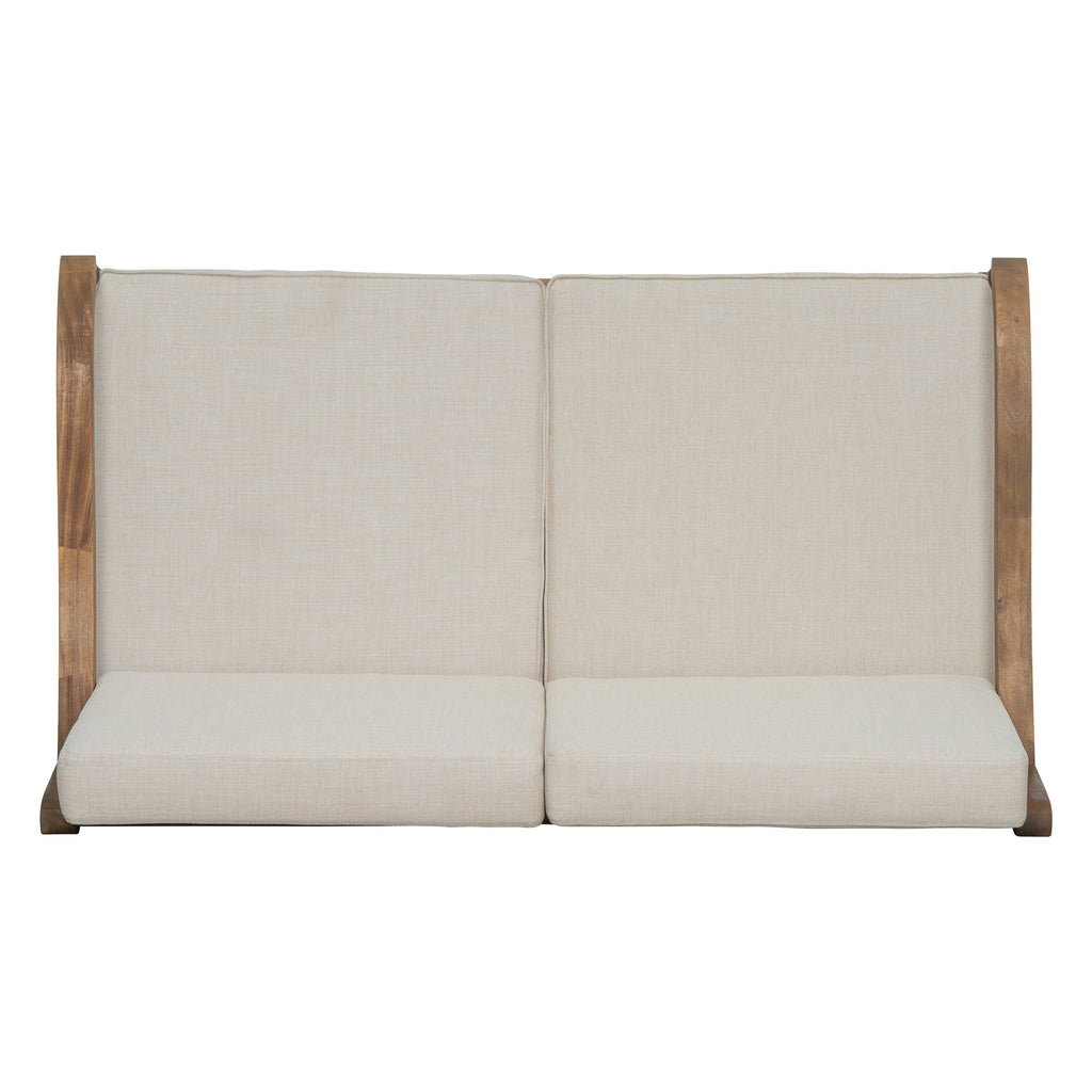 Walker Edison | Canapé d'extérieur 2 pièces en bois d'acacia avec table 