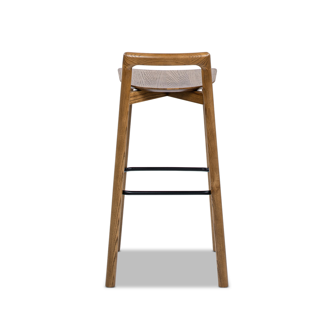 Tabouret de bar Sven 30' moderne, minimaliste, dossier bas, en bois 