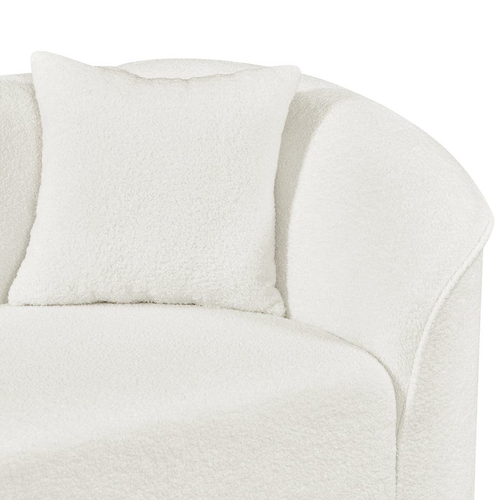 Canapé d'angle sculptural et incurvé contemporain Boucl¨¦ en forme de L 