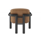 Fauteuil d'appoint moderne en similicuir avec structure en bois courbée et revêtement en bois courbé