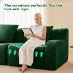 Canapé deux places Teddy en forme de L au design ergonomique incurvé 