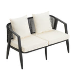 Ensemble de mobilier de patio extérieur au design métallique incurvé 