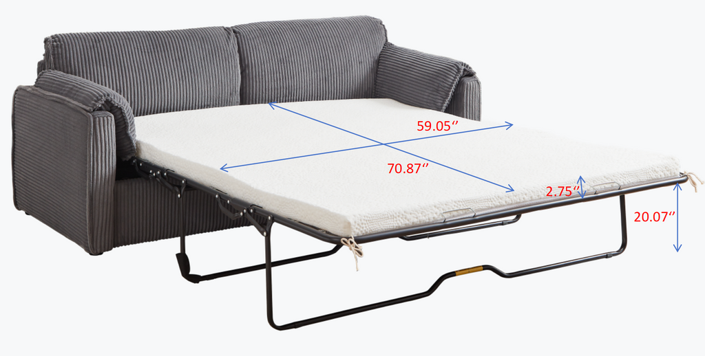 Walker Edison | Canapé-lit futon en velours côtelé gris