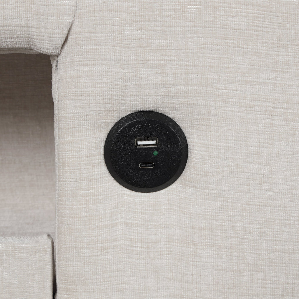 Walker Edison | Canapé d'angle modulaire en forme de L avec rangement et ports USB 