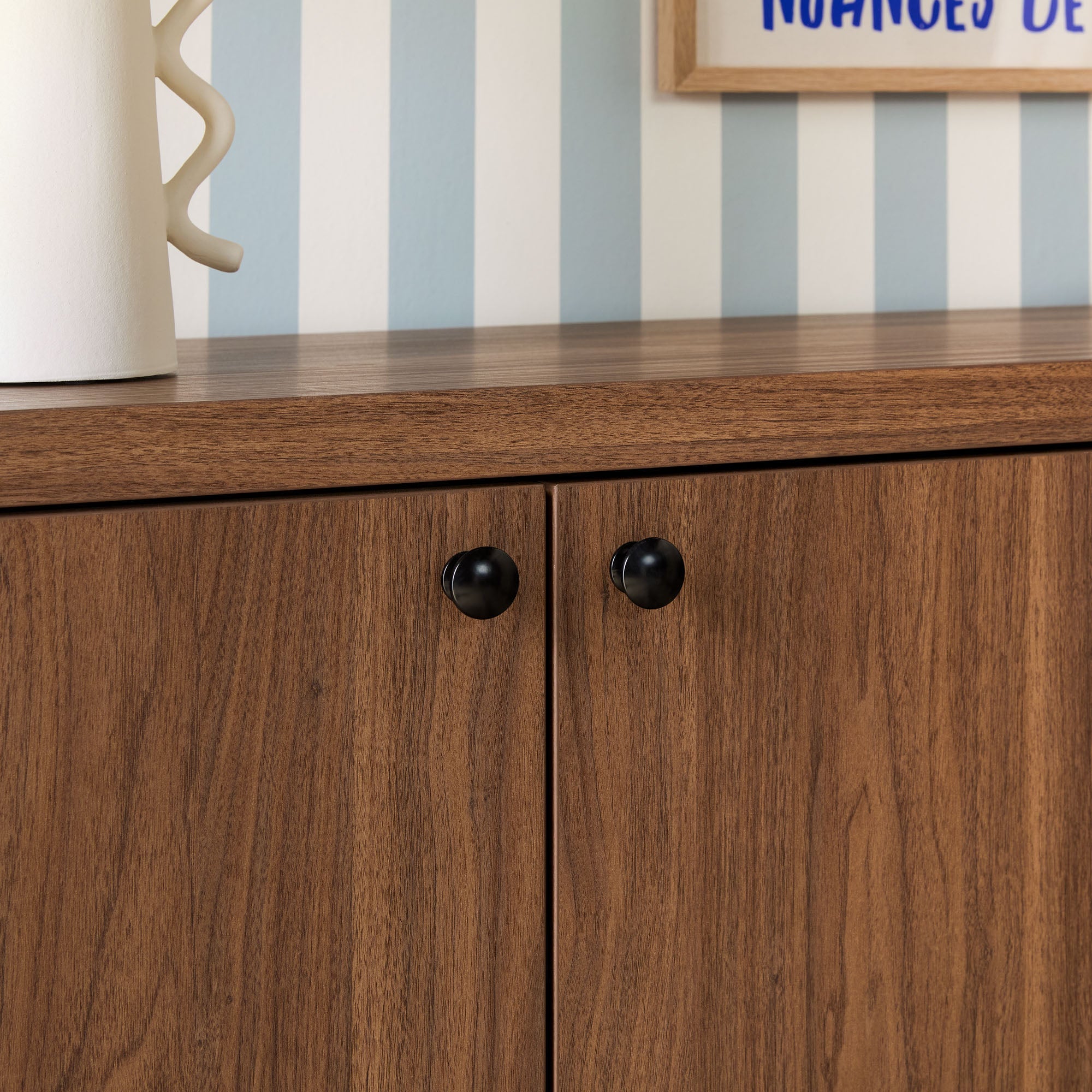 Buffet/meuble TV Paisley 60 moderne à bords festonnés, montage facile