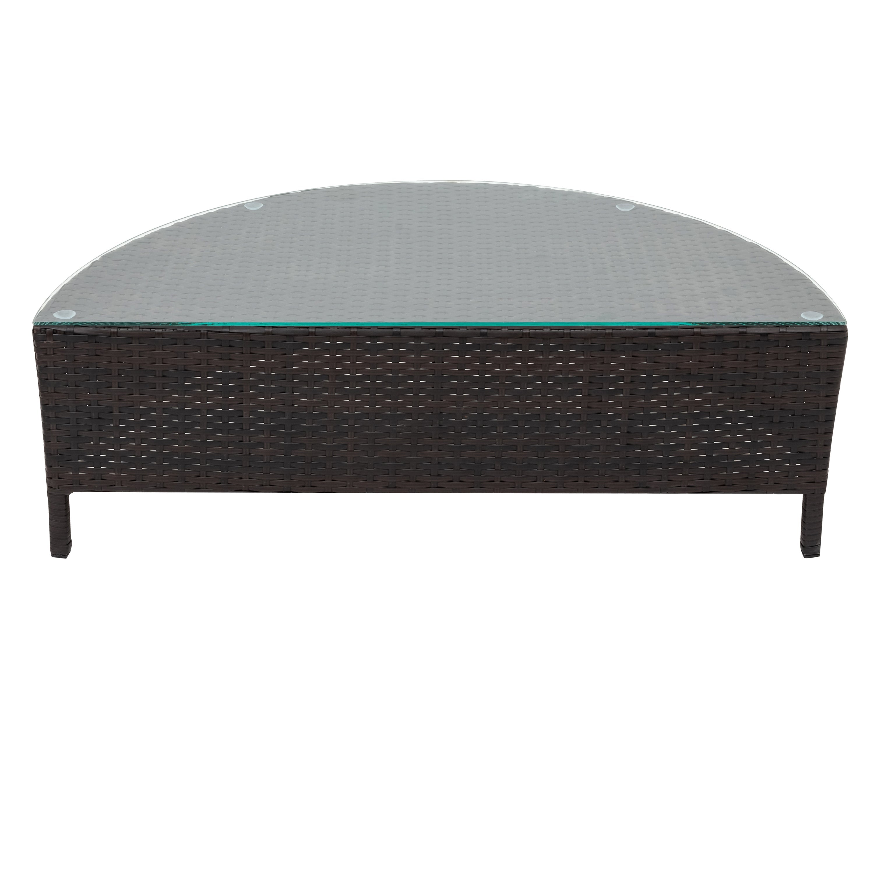 Walker Edison | Ensemble de canapés 5 pièces en résine tressée moderne résistante aux intempéries