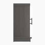 Duraflame ? Meuble TV avec cheminée électrique et porte en verre cannelé