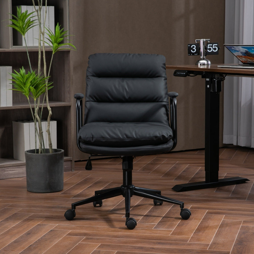 Walker Edison | Chaise de bureau pivotante à roulettes ergonomique en similicuir 